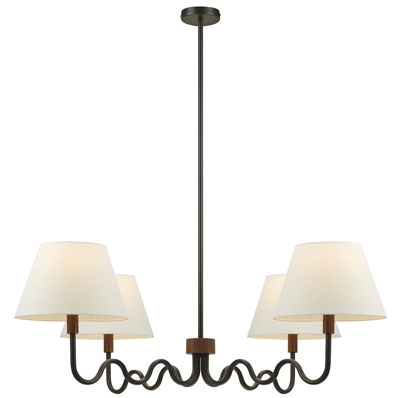 Rayleigh Chandelier, Walnut & Black