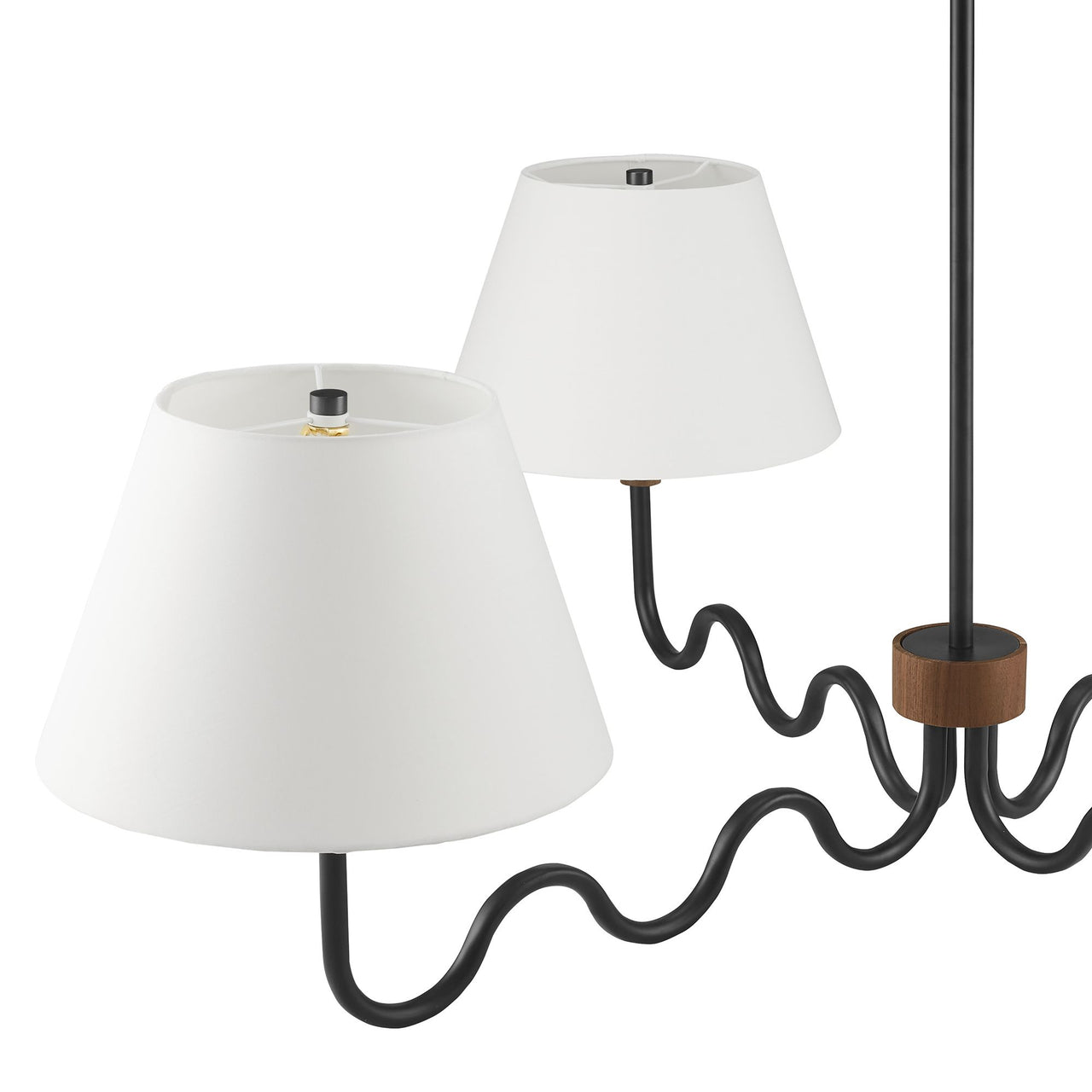 Rayleigh Chandelier, Walnut & Black