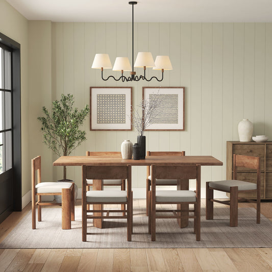 Rayleigh Chandelier, Walnut & Black