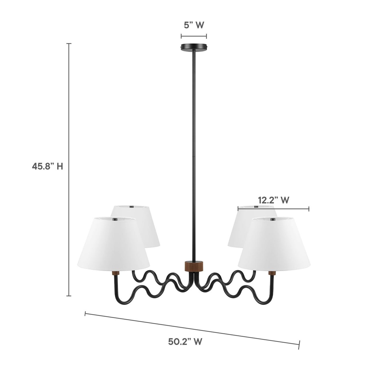 Rayleigh Chandelier, Walnut & Black
