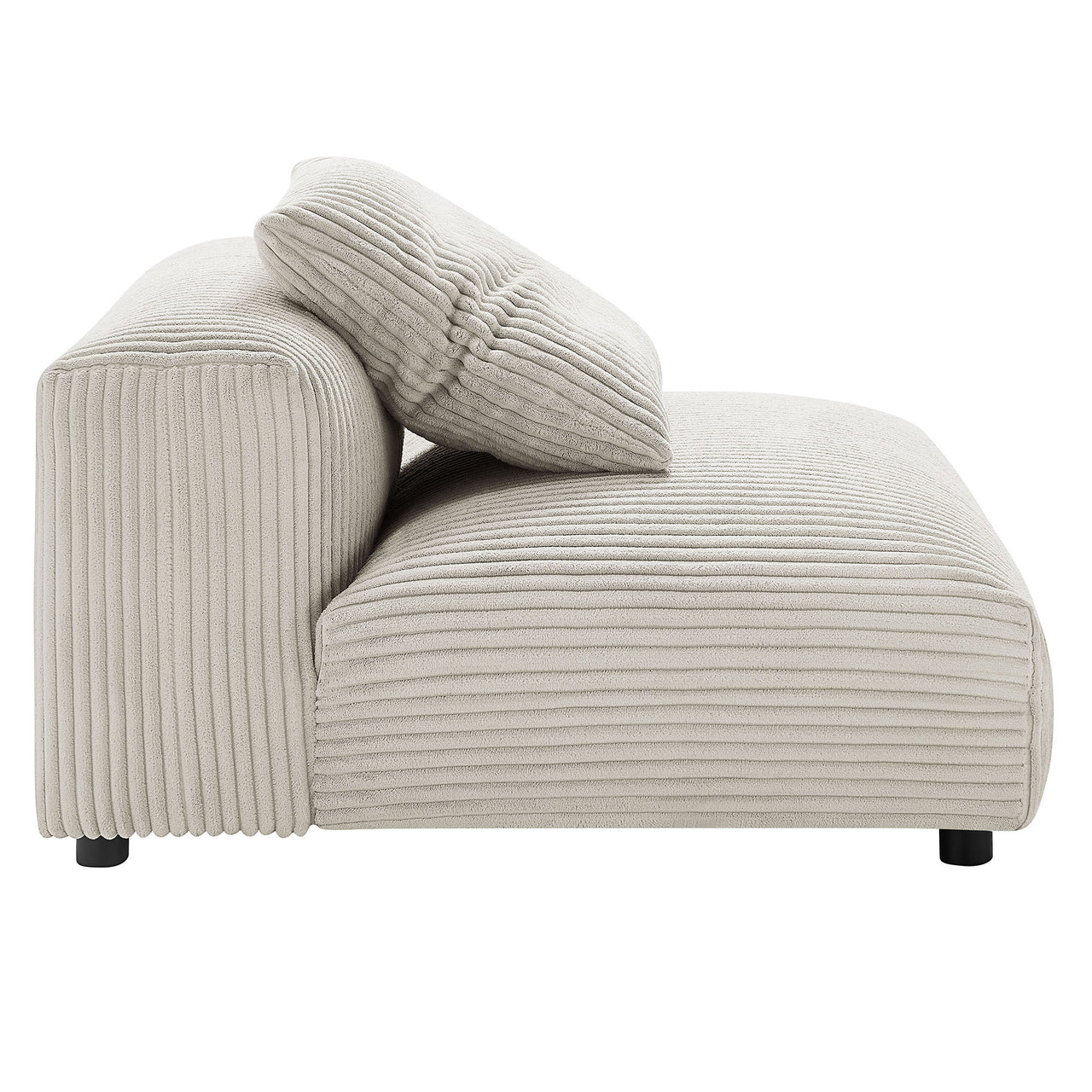 Leisure 4-Piece Modular Corduroy Sectional, Almond