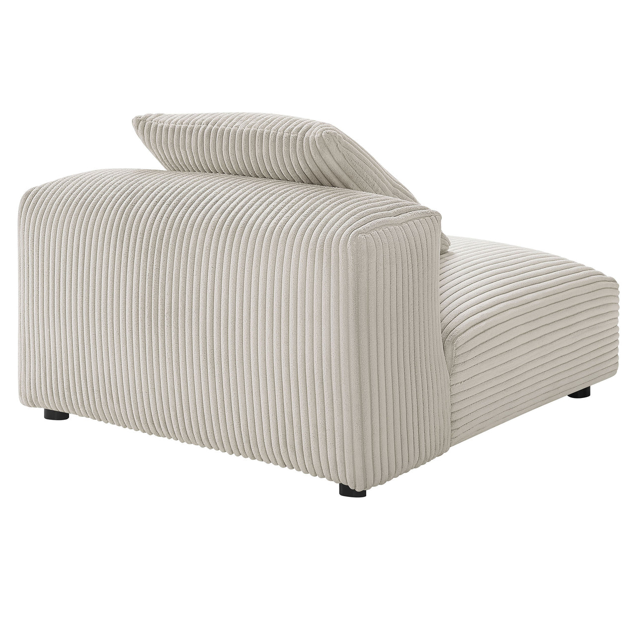 Leisure Corduroy Armless Chair | Modular Sectional Component, Almond