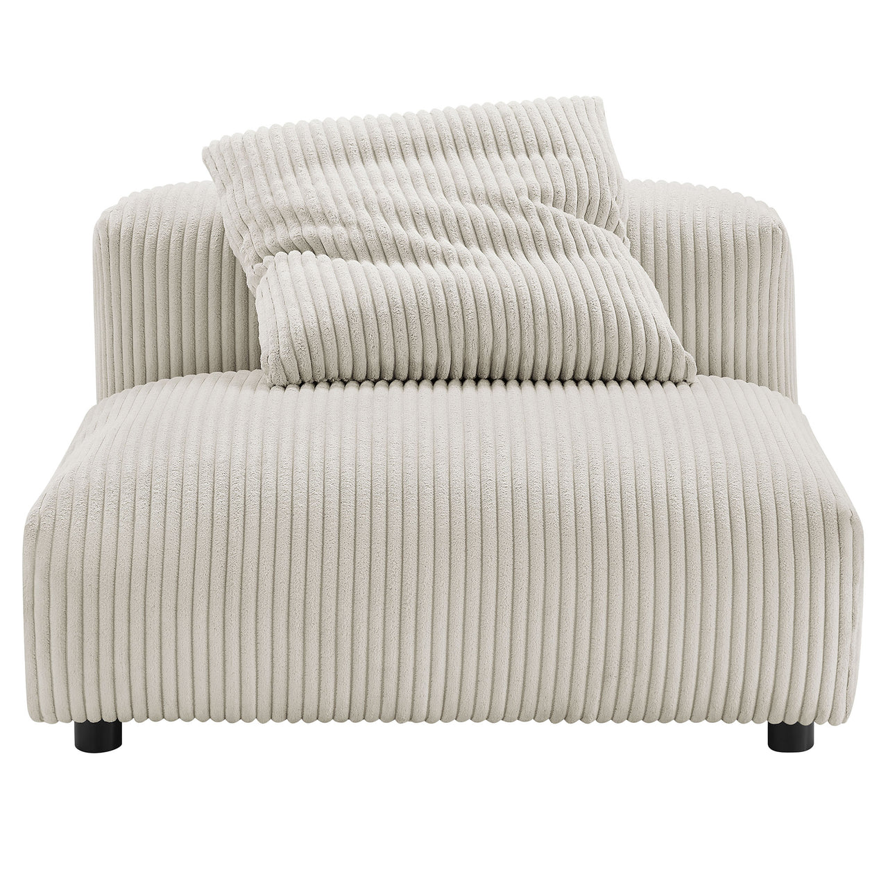 Leisure 4-Piece Modular Corduroy Sectional, Almond