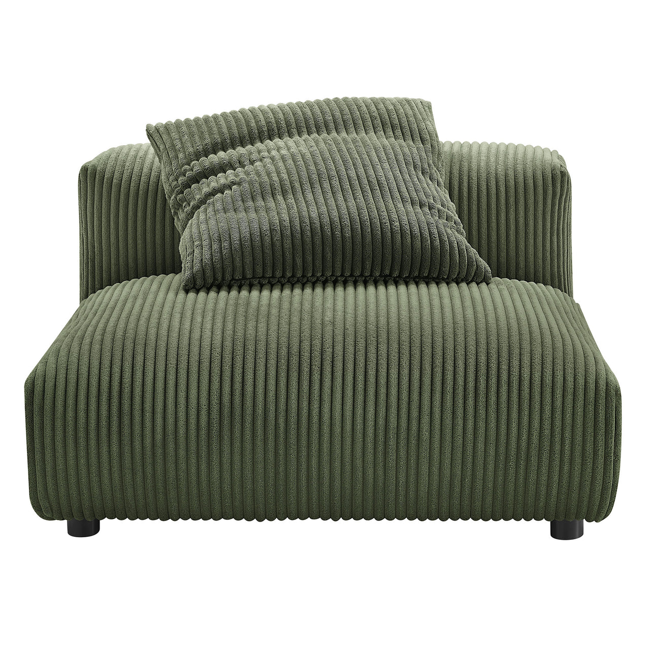 Leisure 3-Piece Modular Corduroy Sofa Sectional, Fern