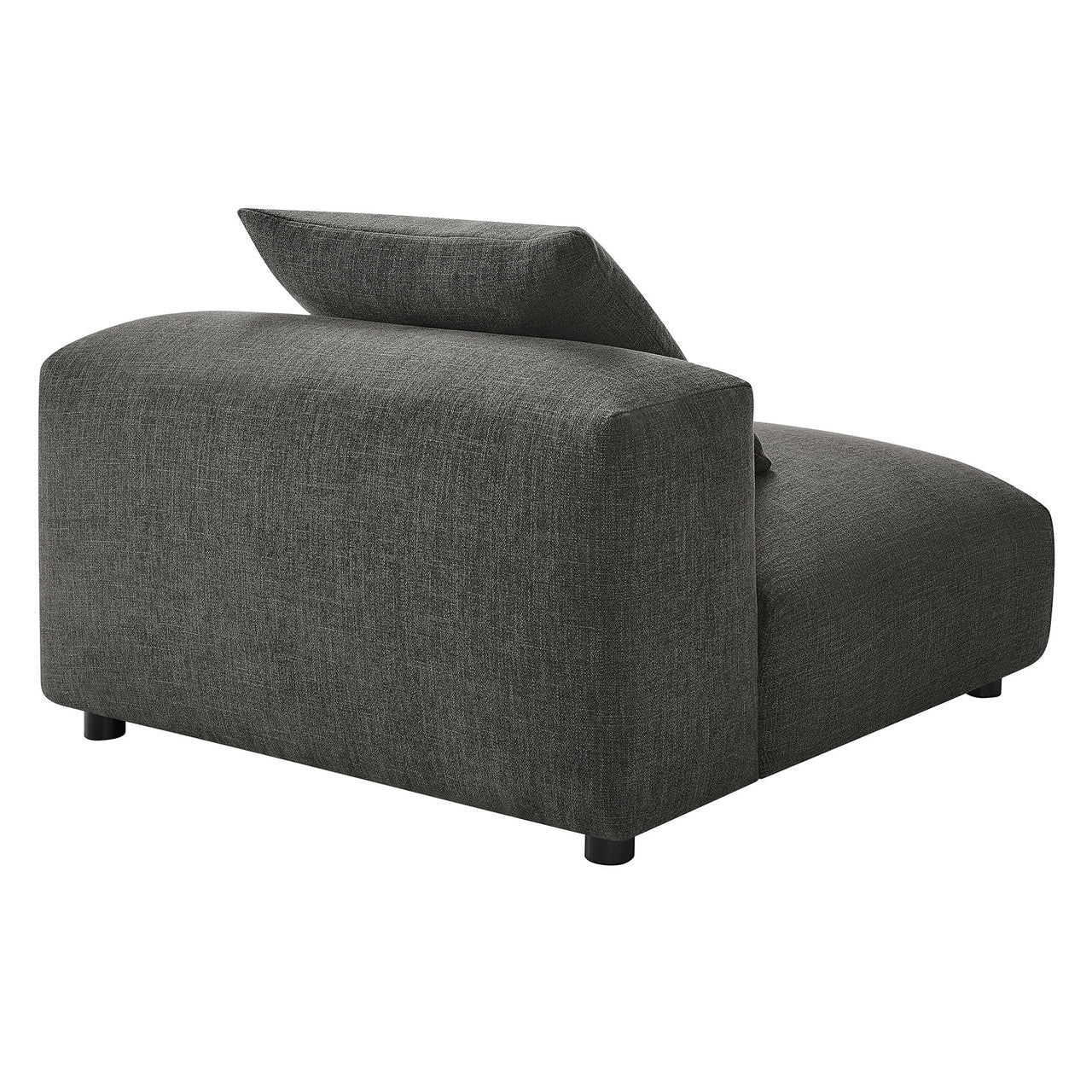 Leisure Fabric Armless Chair | Modular Sectional Component, Charcoal