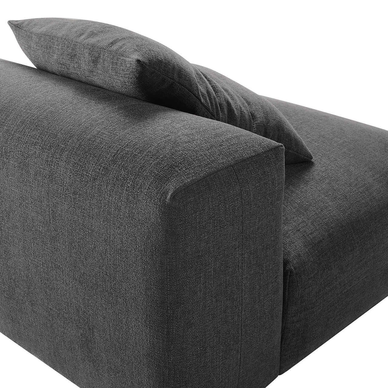 Leisure Fabric Armless Chair | Modular Sectional Component, Charcoal