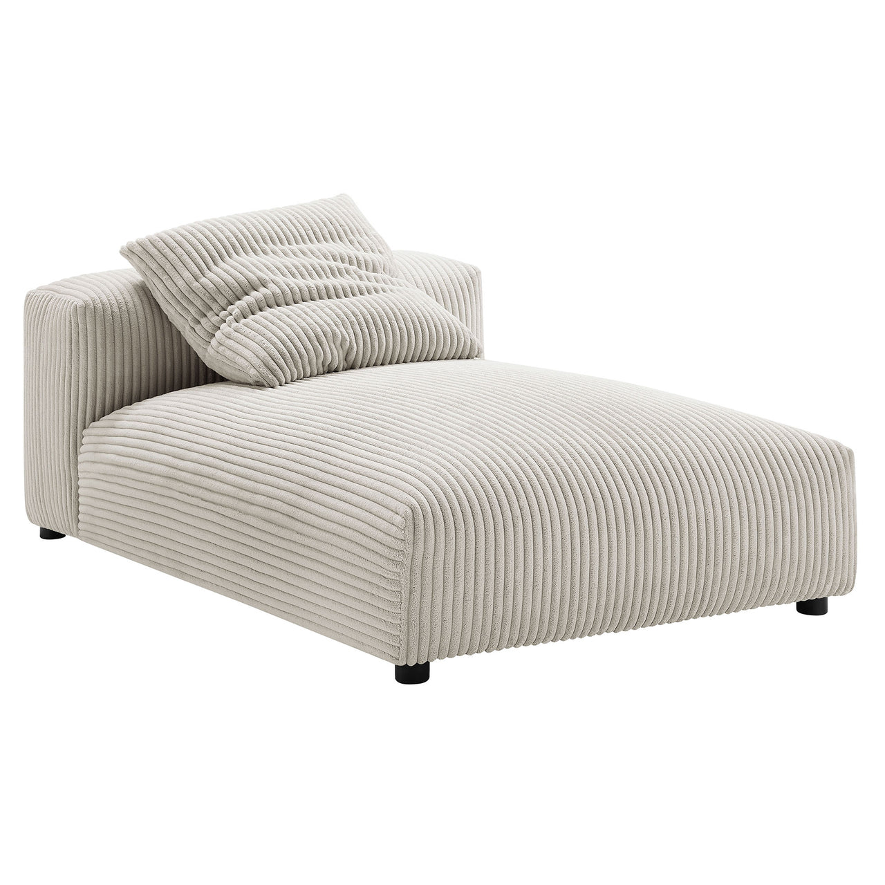 Leisure 4-Piece Modular Corduroy Sectional with Ottoman, Almond