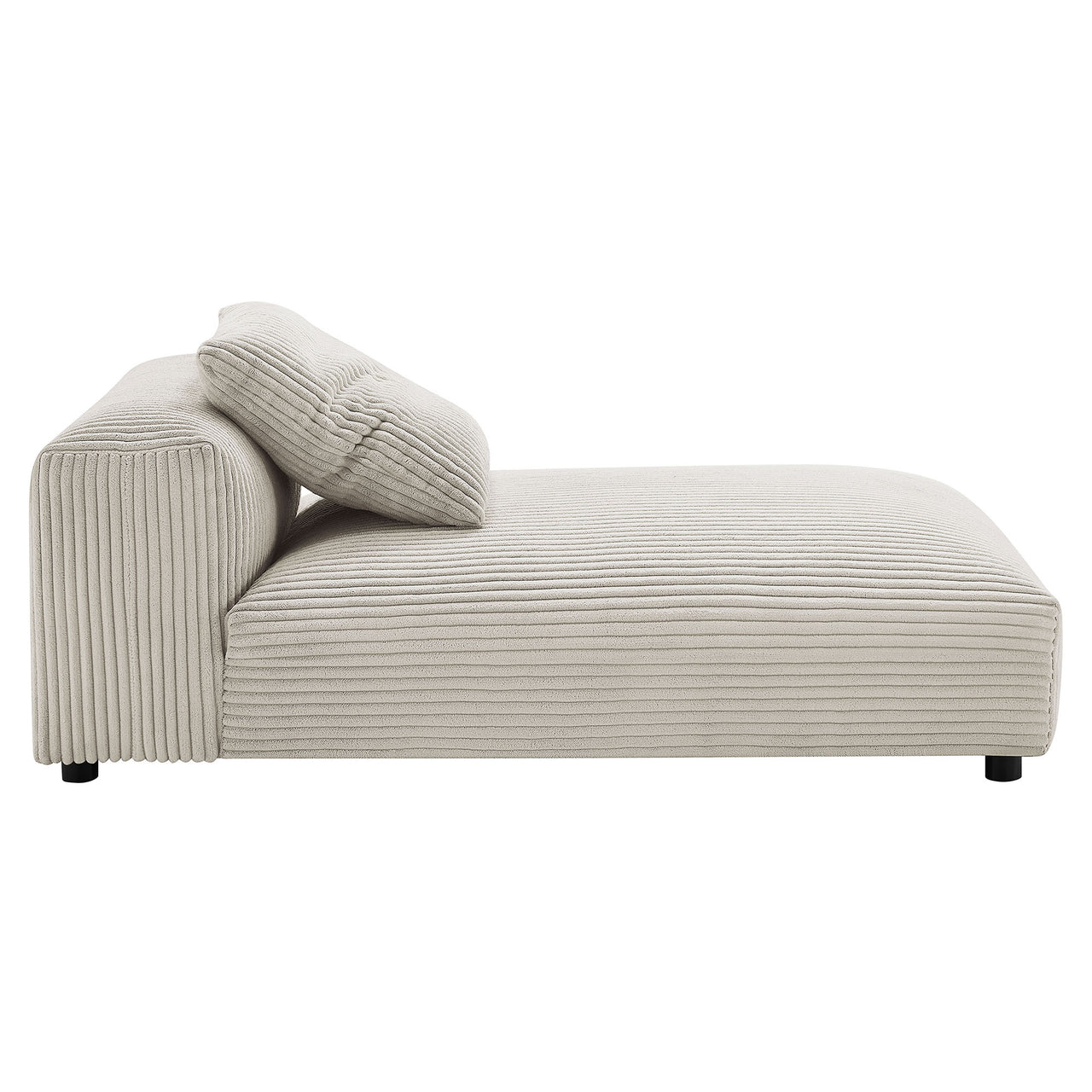 Leisure 4-Piece Modular Corduroy Sectional with Ottoman, Almond