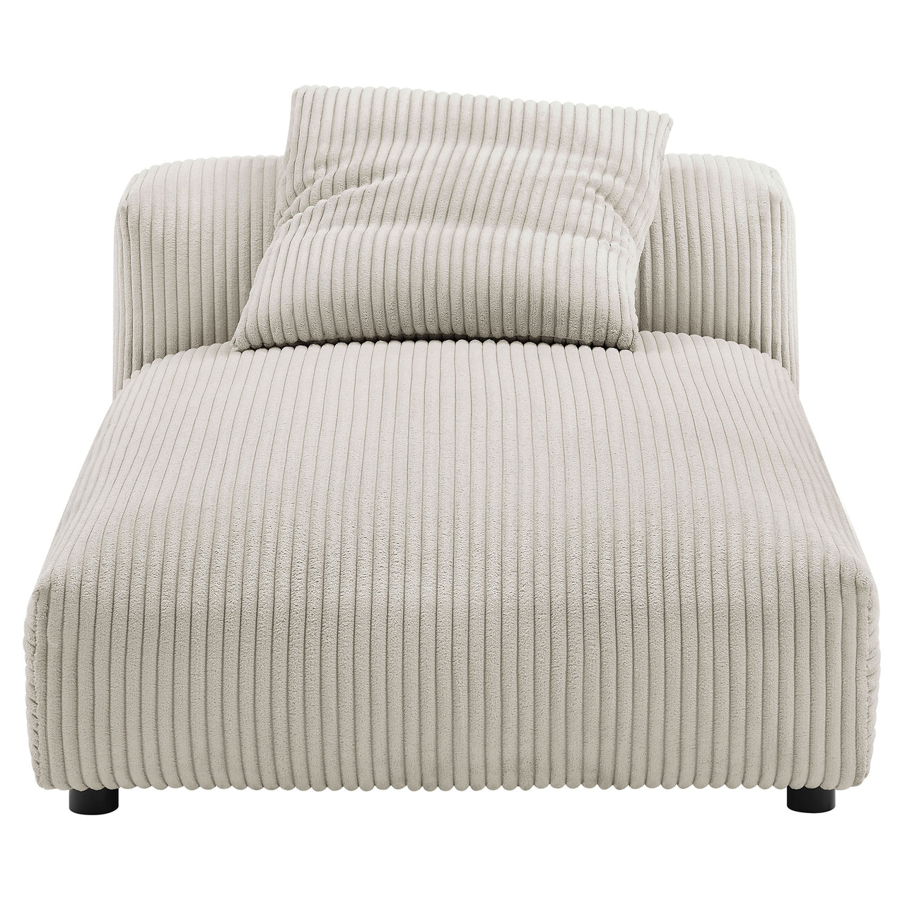 Leisure 2-Piece Modular Corduroy Sectional with Chaise, Almond