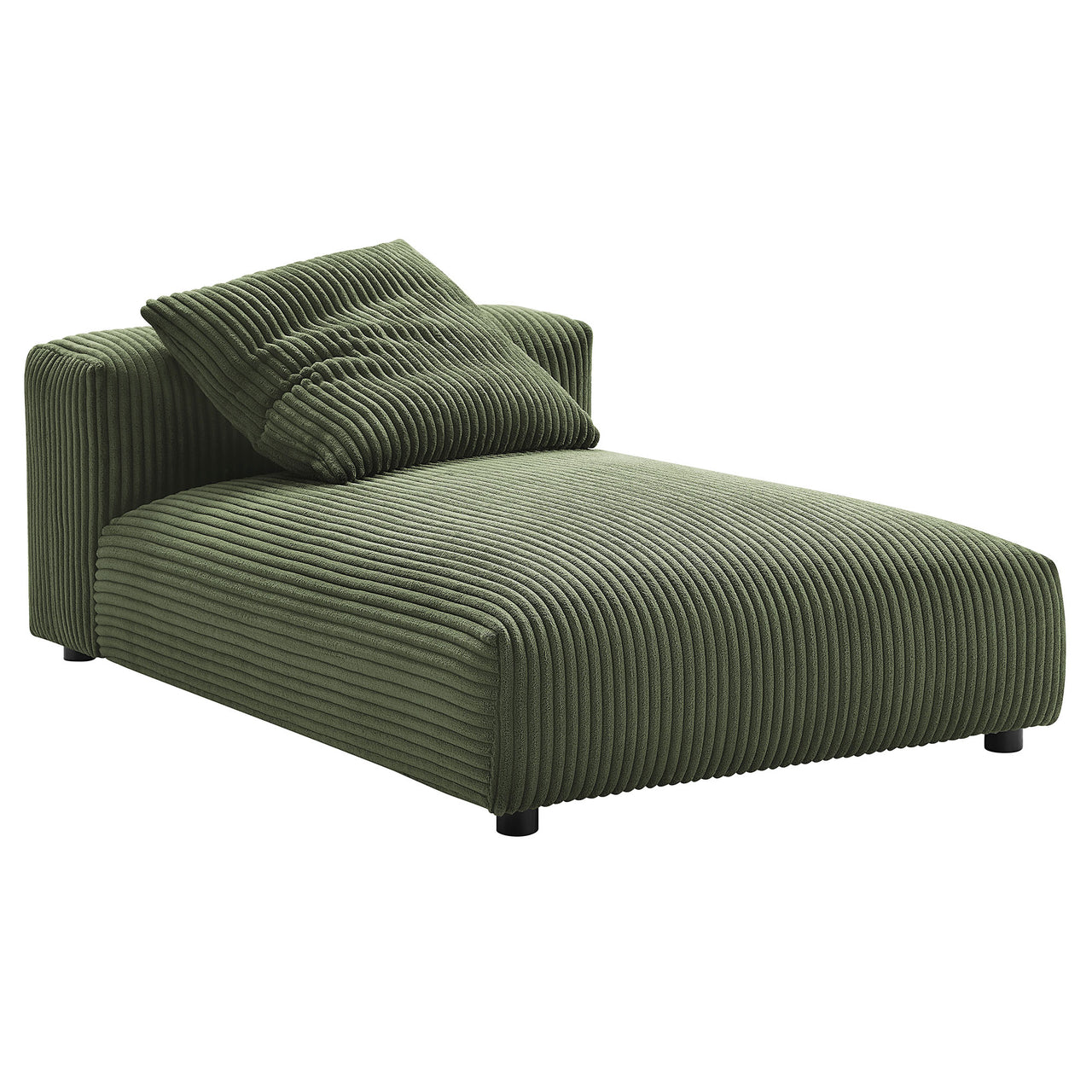 Leisure 4-Piece Modular Corduroy Sectional with Ottoman, Fern