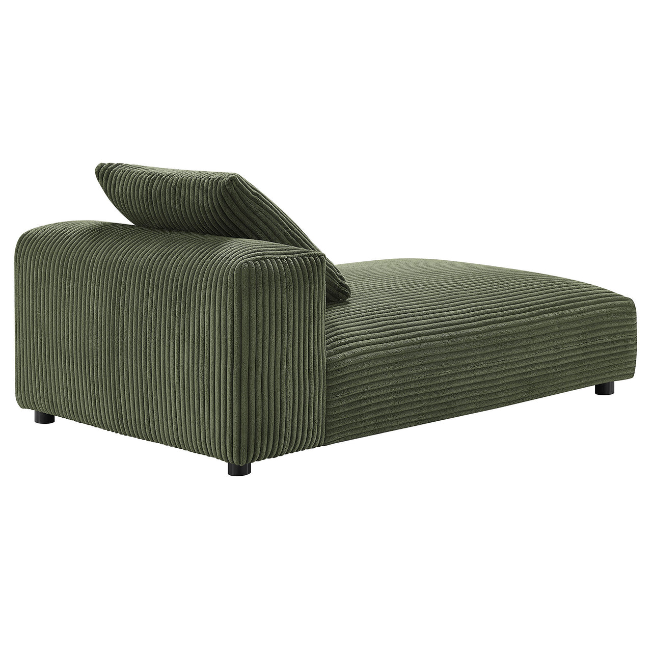 Leisure Corduroy Armless Chaise Lounge | Modular Sectional Component, Fern
