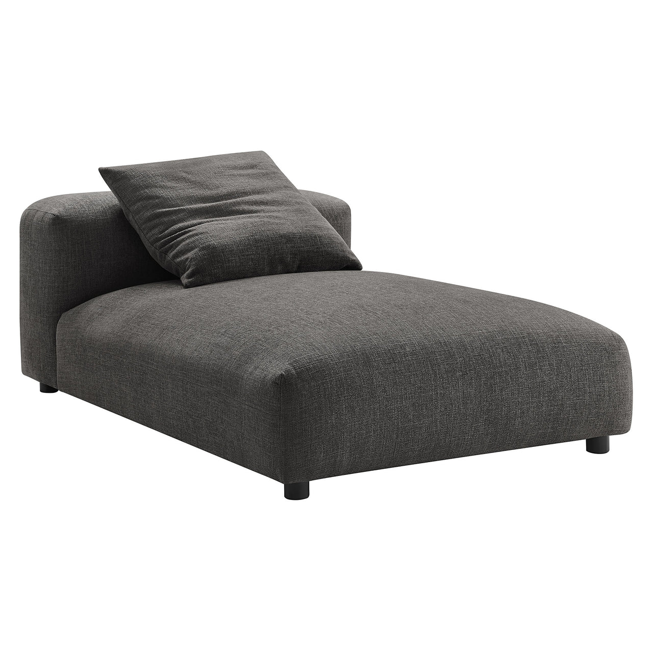 Leisure 4-Piece Modular Fabric Sectional with Ottoman, Charcoal