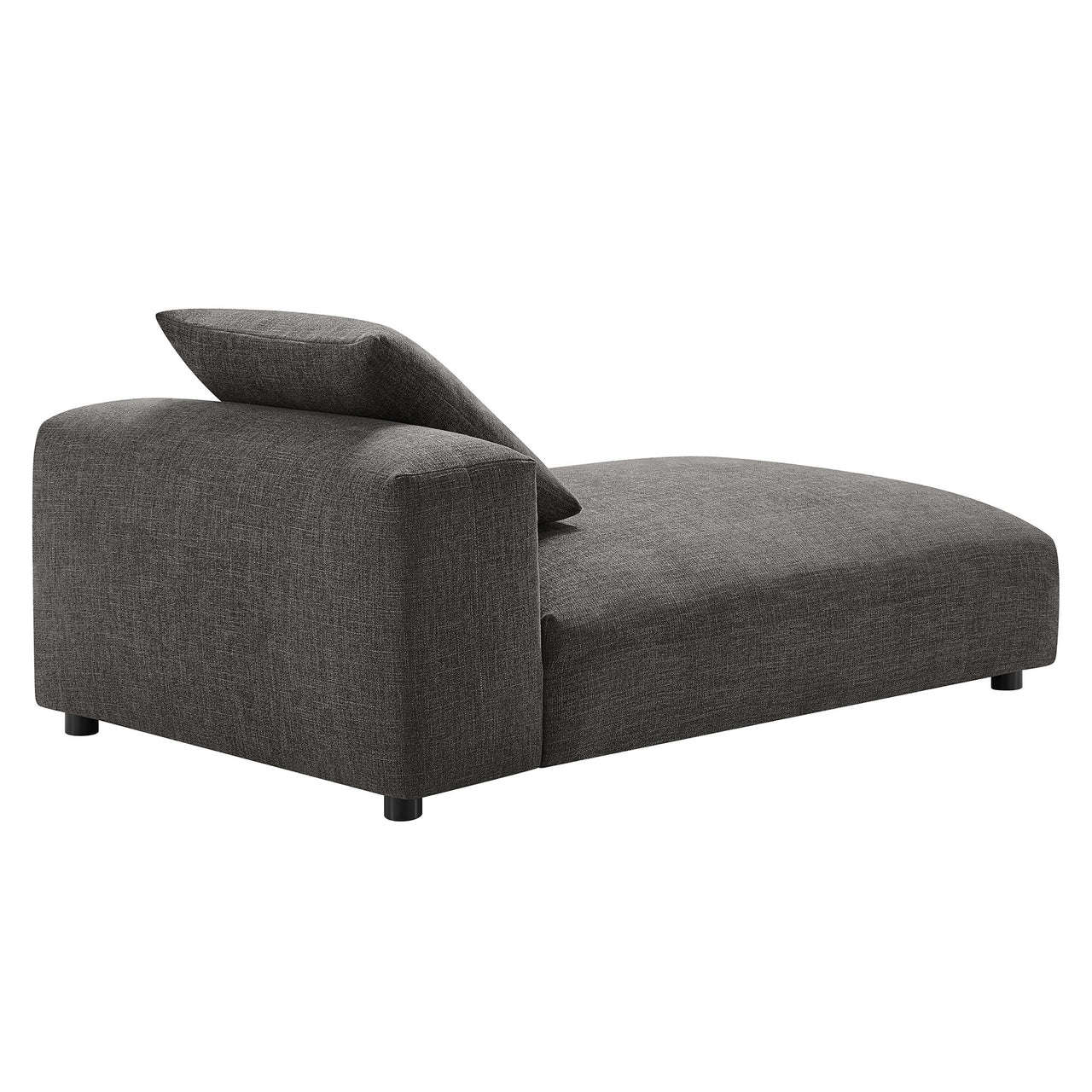 Leisure Fabric Armless Chaise Lounge | Modular Sectional Component, Charcoal