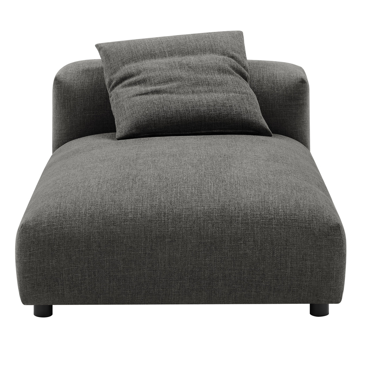 Leisure 2-Piece Modular Fabric Sectional with Chaise, Charcoal