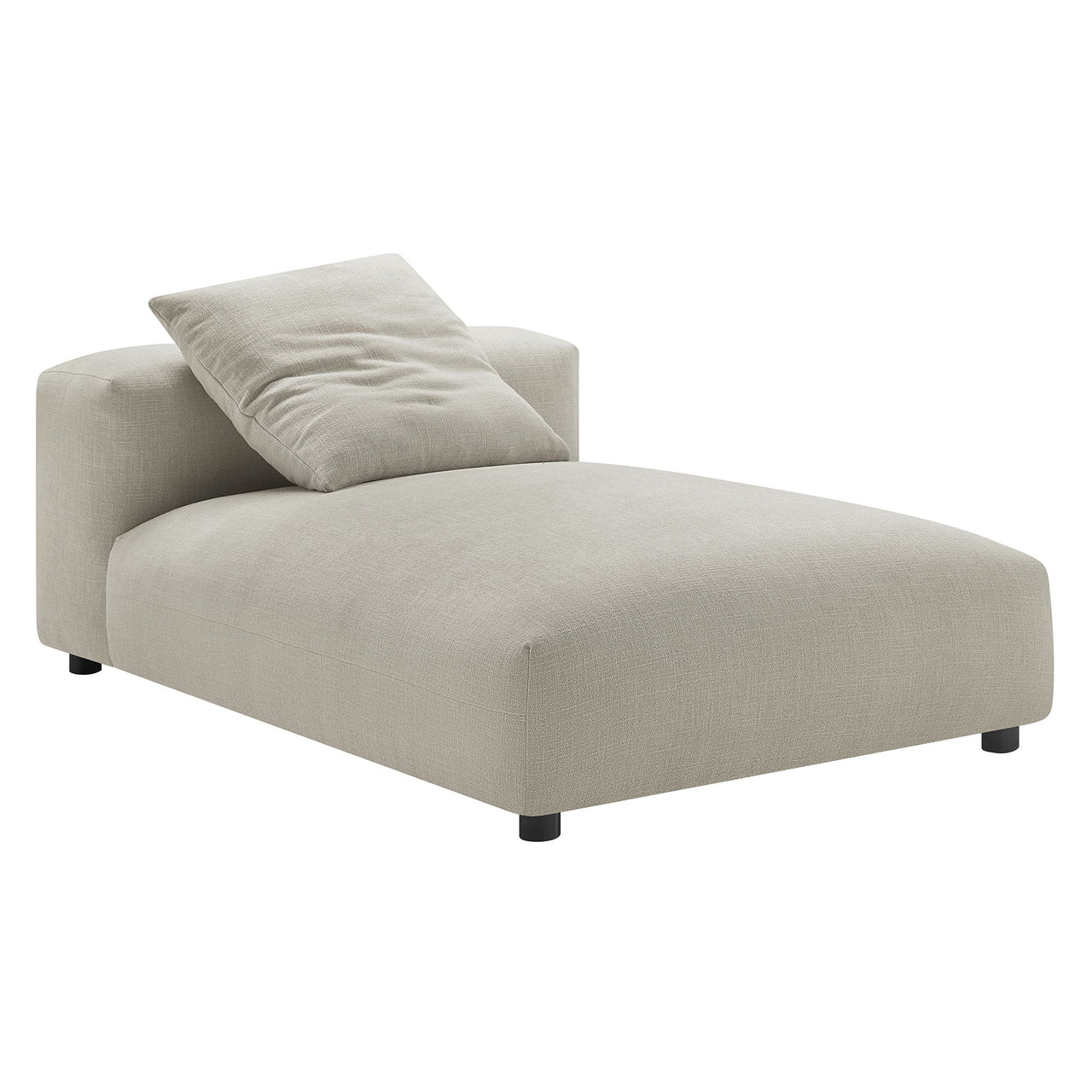 Leisure 4-Piece Modular Fabric Sectional with Ottoman, Linen
