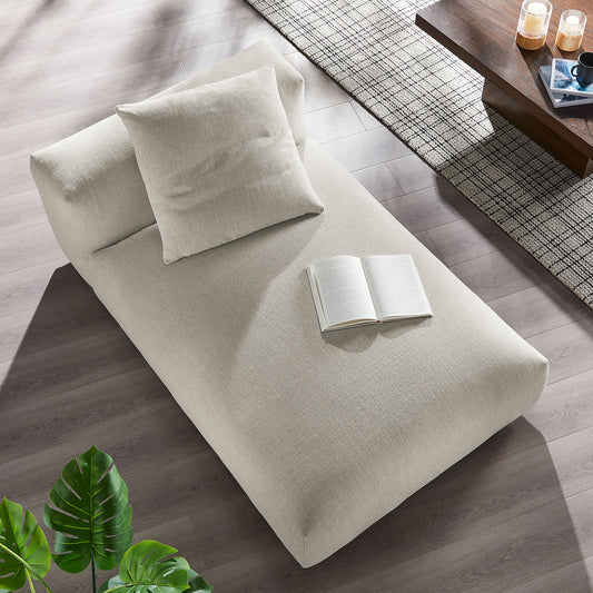 Leisure Fabric Armless Chaise Lounge | Modular Sectional Component, Linen