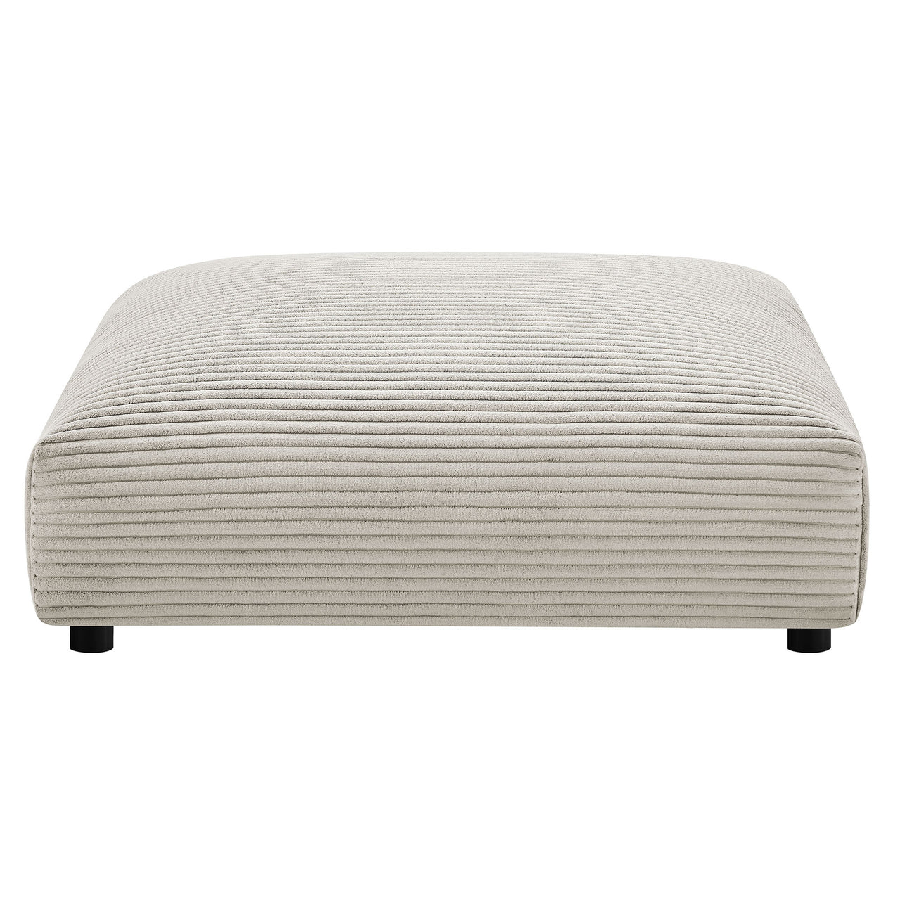 Leisure Modular Corduroy Armless Chair and Ottoman Set, Almond