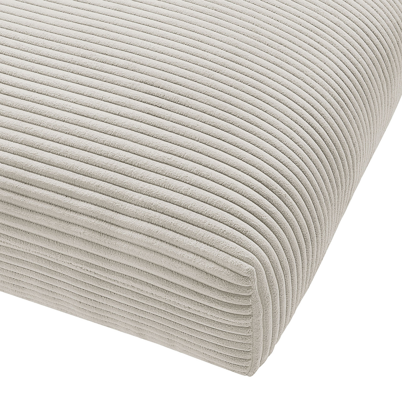 Leisure Corduroy Ottoman | Modular Sectional Component, Almond