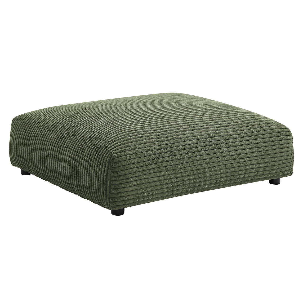 Leisure Modular Corduroy Armless Chair and Ottoman Set, Fern