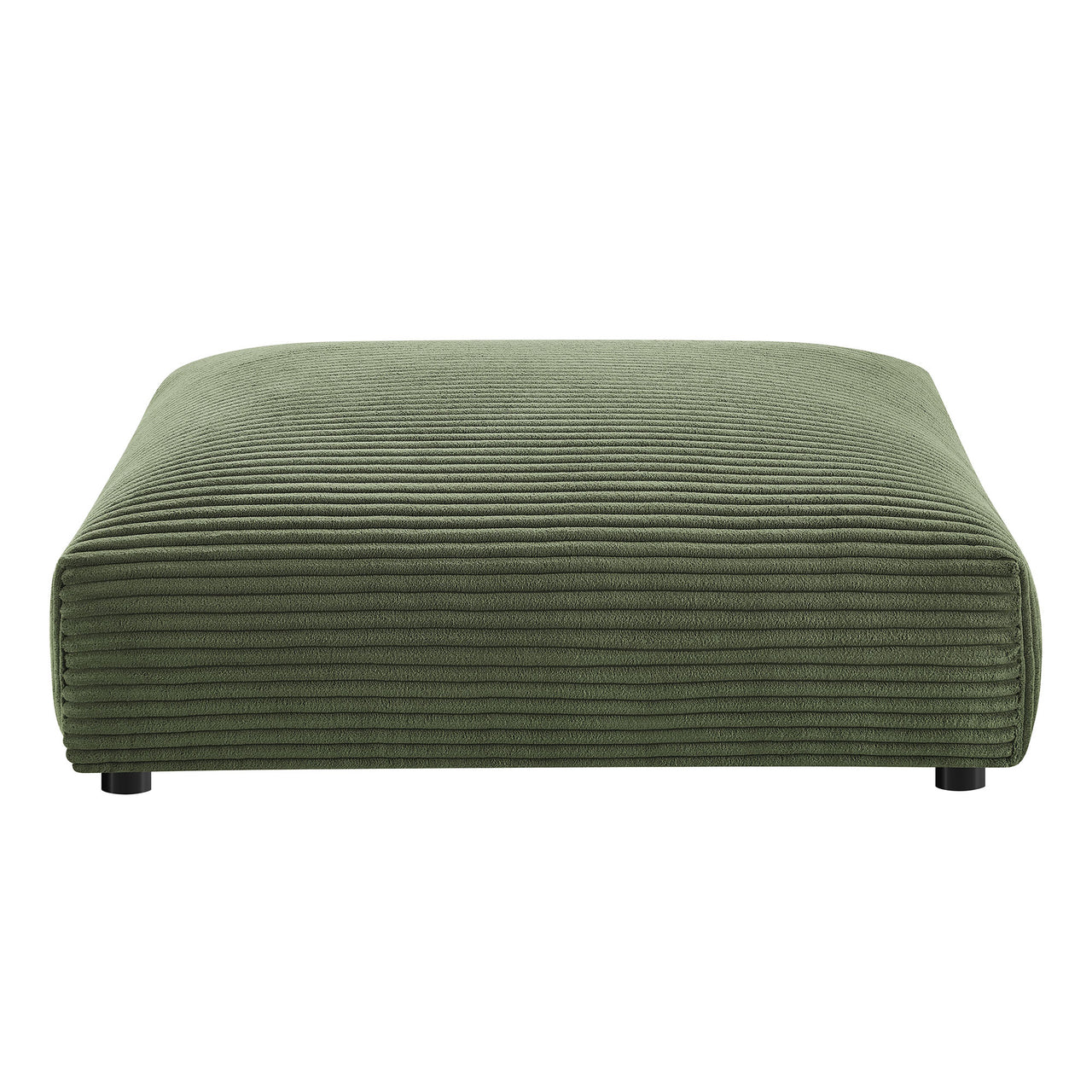 Leisure Modular Corduroy Armless Chair and Ottoman Set, Fern