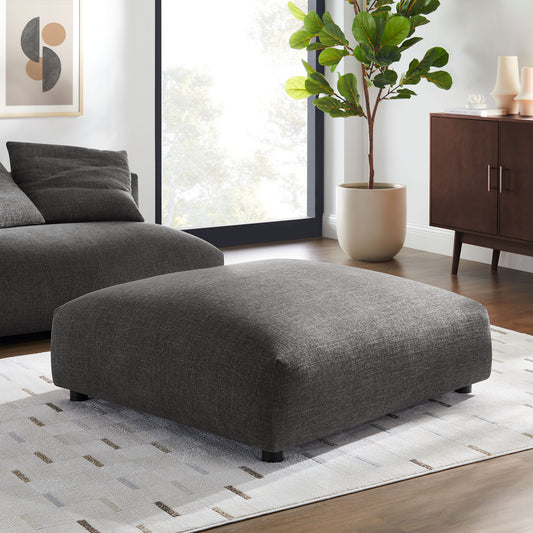 Leisure Fabric Ottoman | Modular Sectional Component, Charcoal