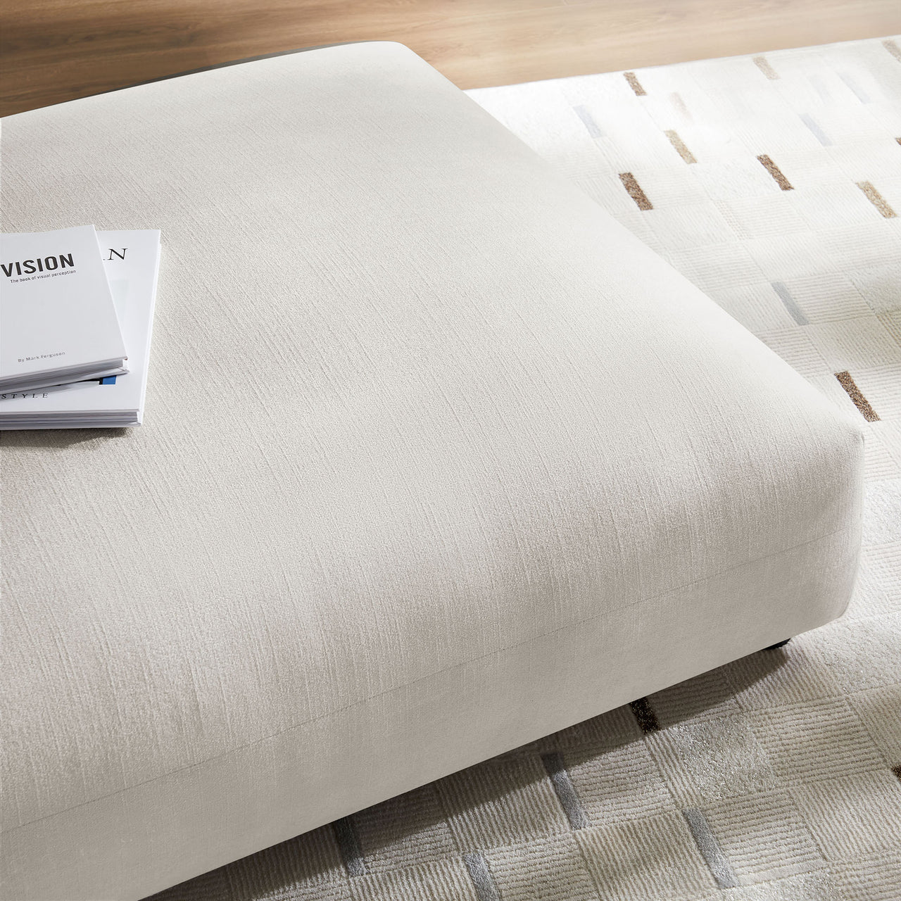 Leisure Fabric Ottoman | Modular Sectional Component, Sand