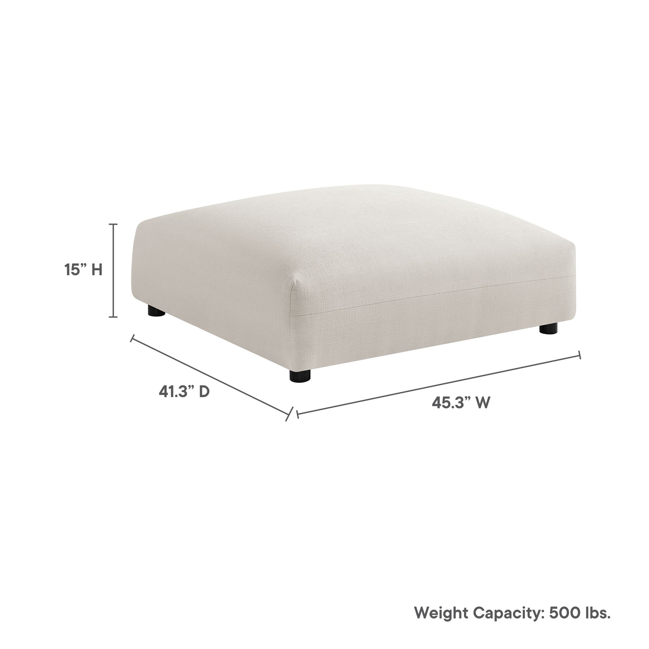 Leisure Fabric Ottoman | Modular Sectional Component, Sand