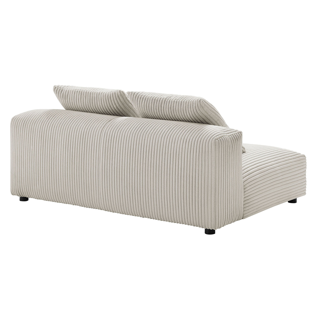 Leisure Corduroy Armless Loveseat | Modular Sectional Component, Almond