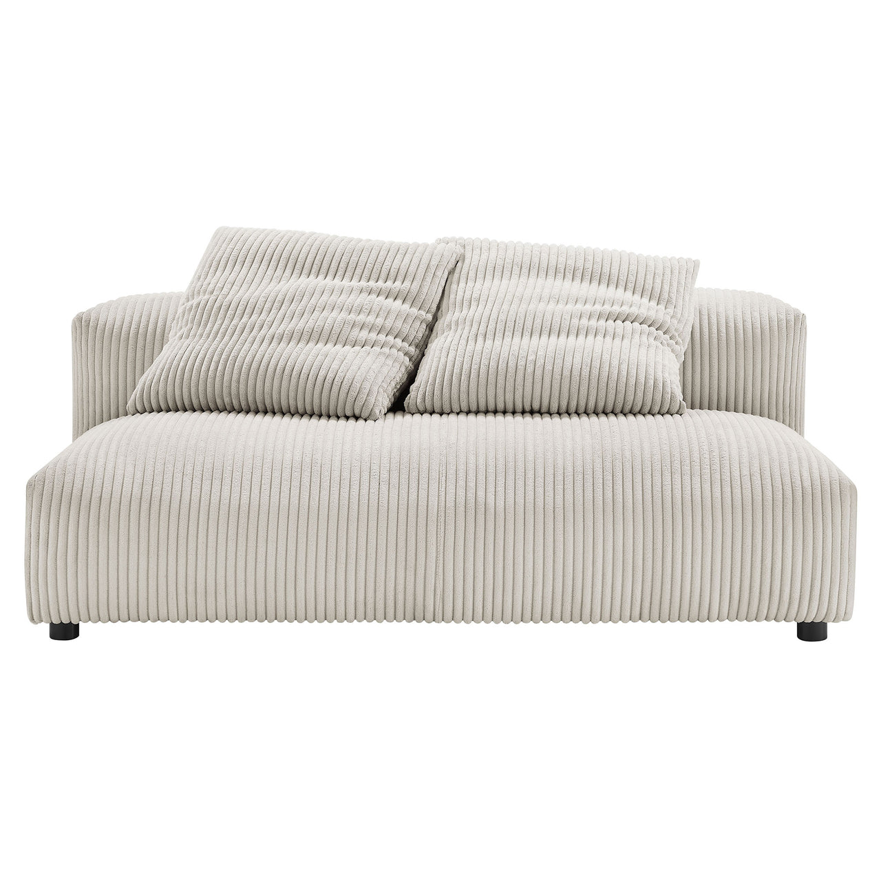 Leisure 2-Piece Modular Corduroy Sectional with Chaise, Almond