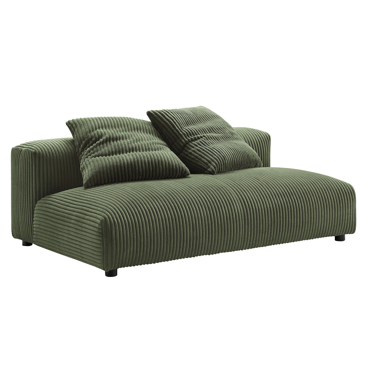 Leisure 2-Piece Modular Corduroy Sectional with Chaise, Fern