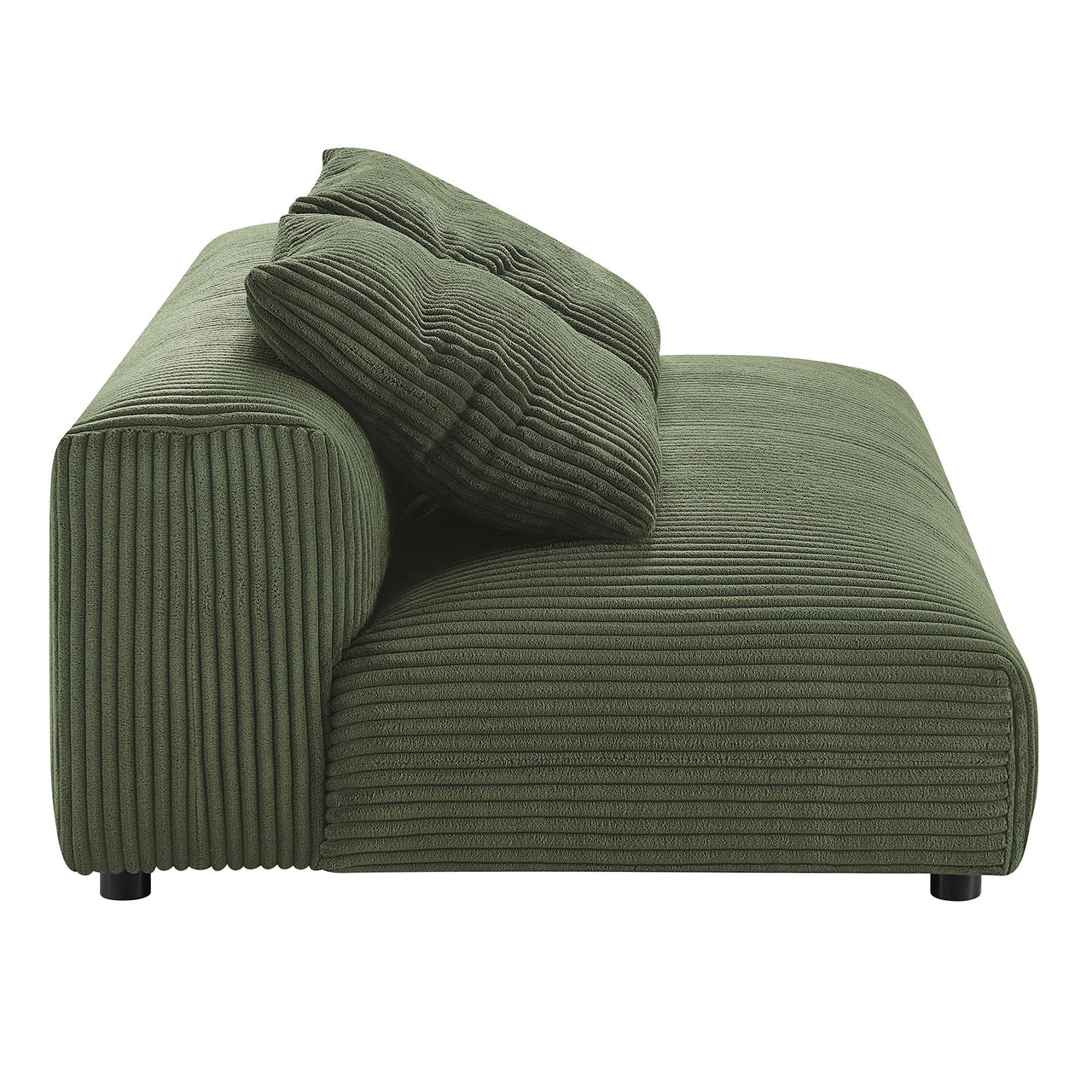 Leisure 2-Piece Modular Corduroy Sectional with Chaise, Fern