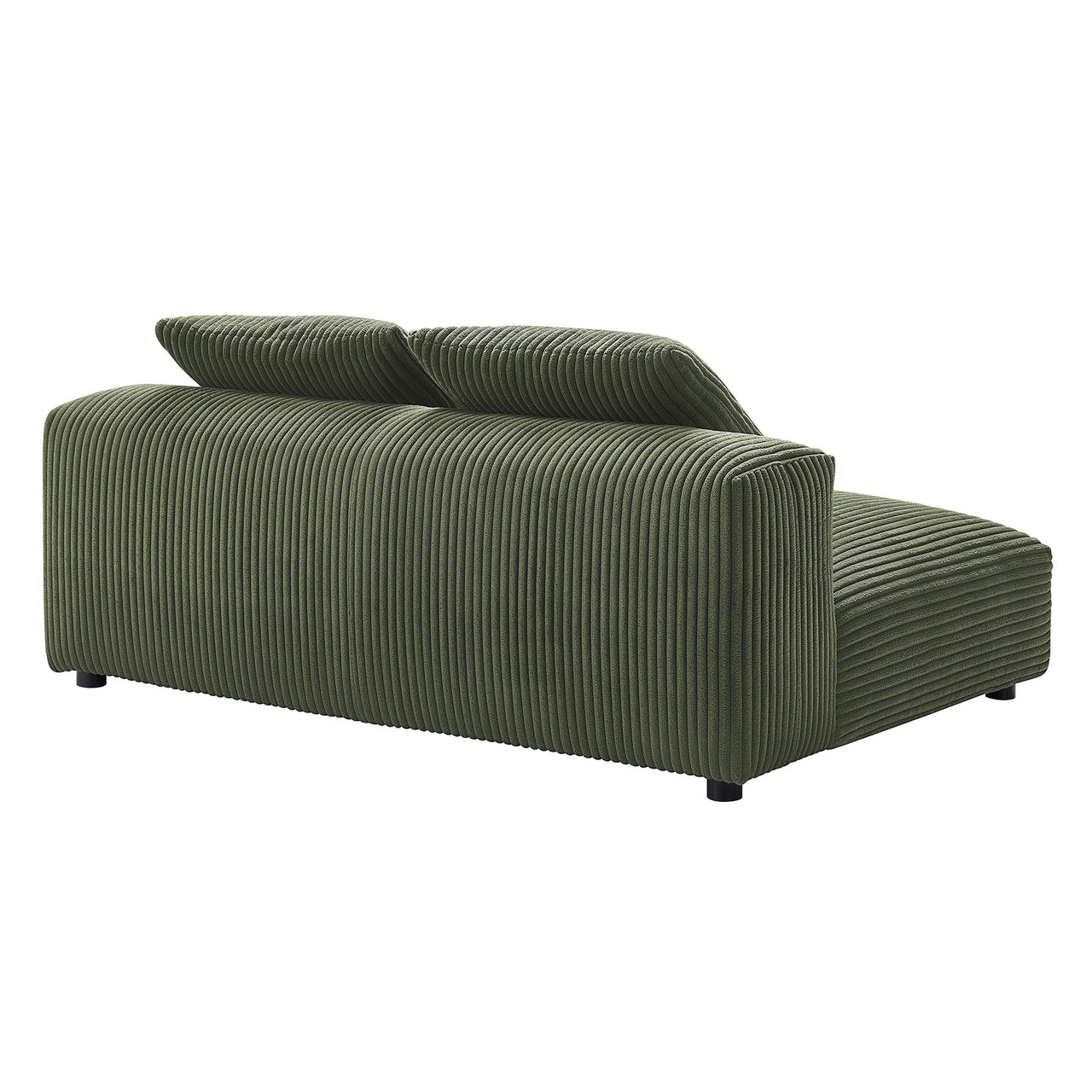 Leisure Corduroy Armless Loveseat | Modular Sectional Component, Fern