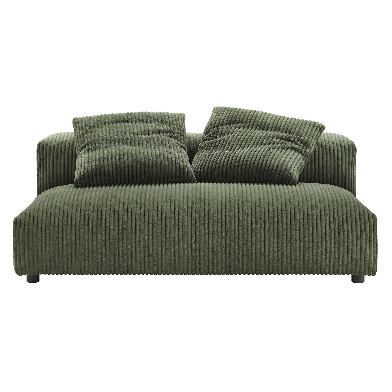 Leisure 2-Piece Modular Corduroy Sectional with Chaise, Fern