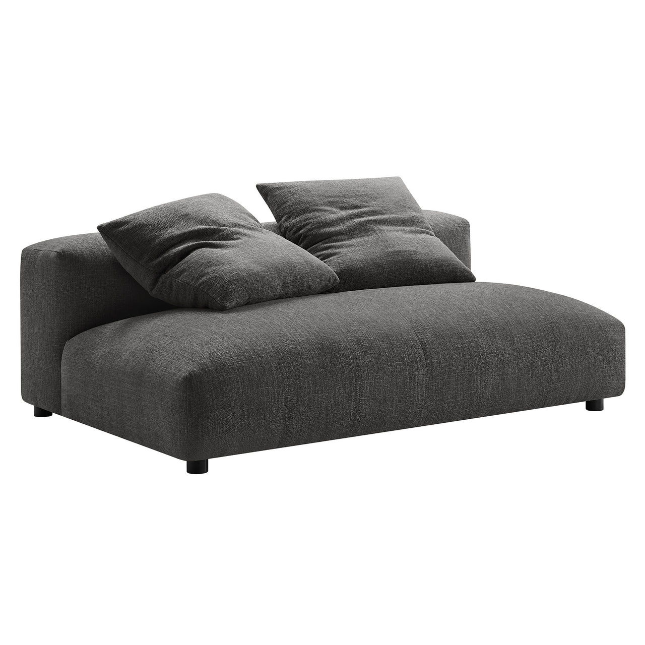 Leisure 4-Piece Modular Fabric Sectional with Ottoman, Charcoal