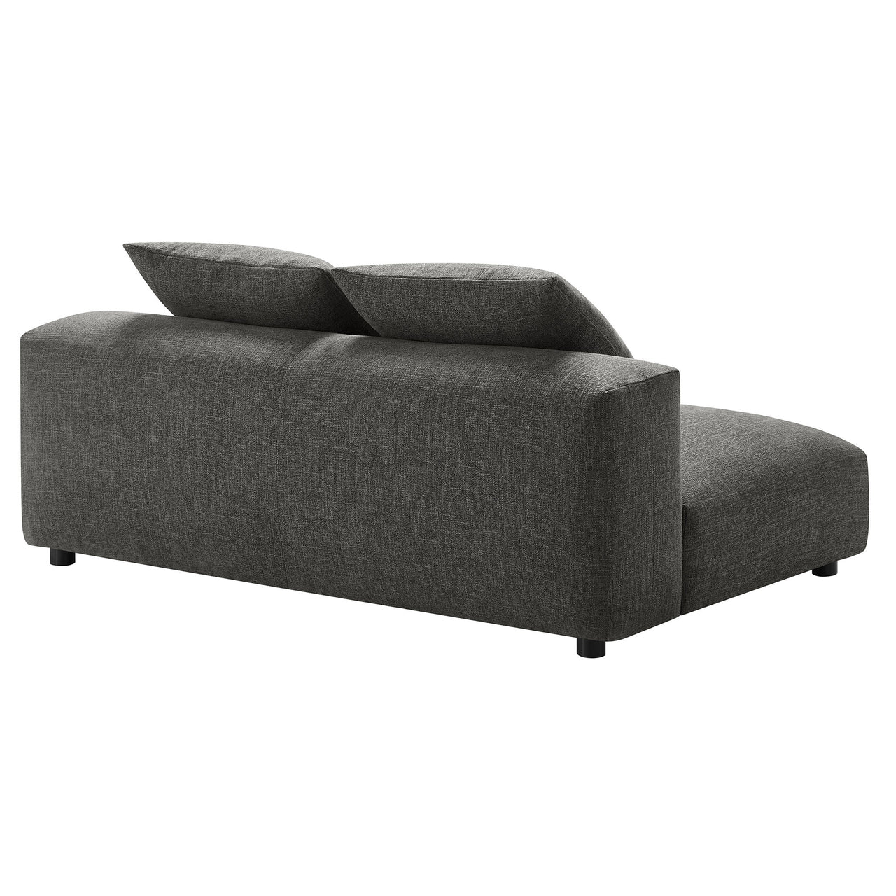 Leisure Fabric Armless Loveseat | Modular Sectional Component, Charcoal