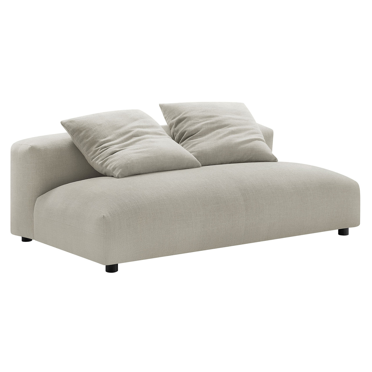 Leisure 4-Piece Modular Fabric Sectional with Ottoman, Linen