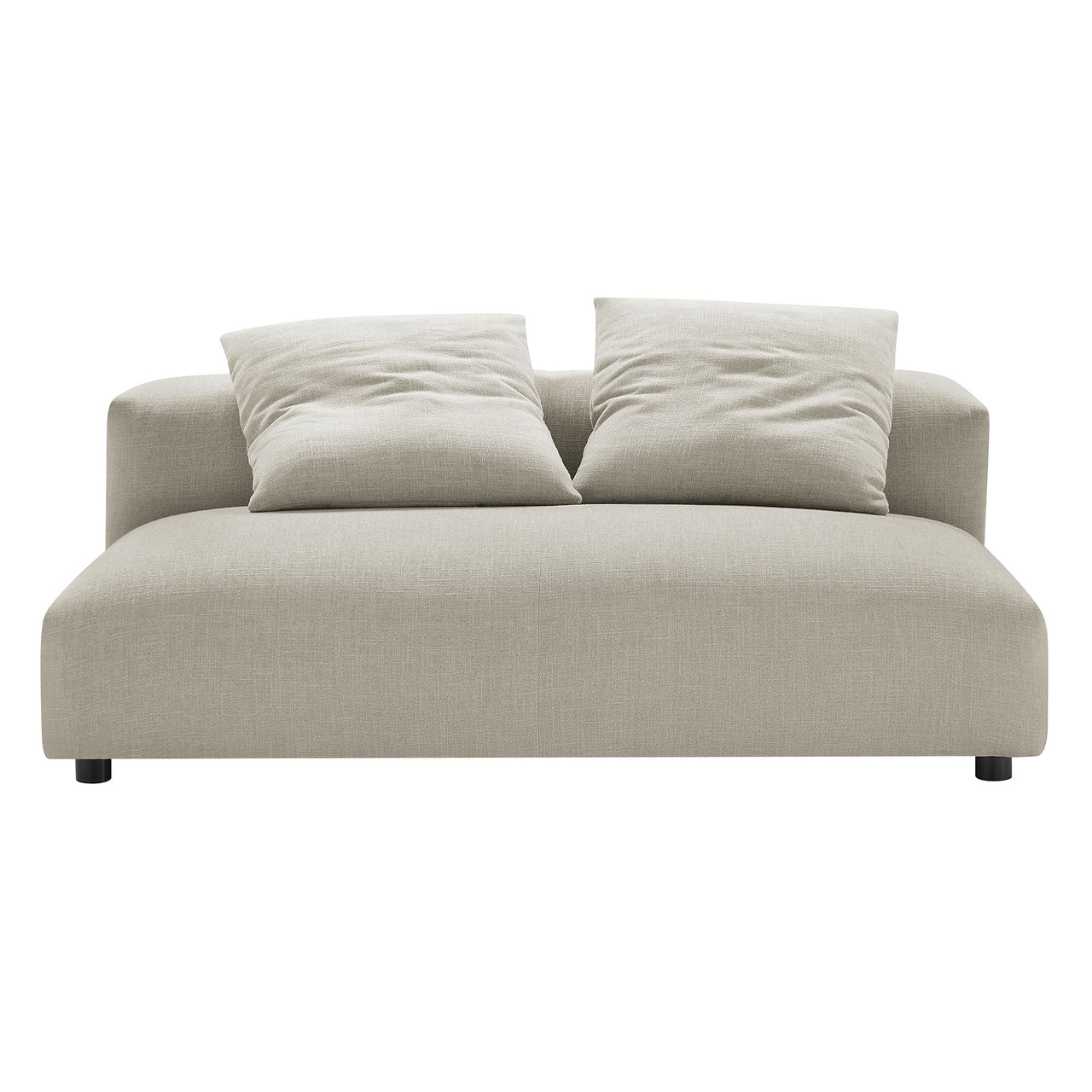 Leisure 2-Piece Modular Fabric Sectional with Chaise, Linen