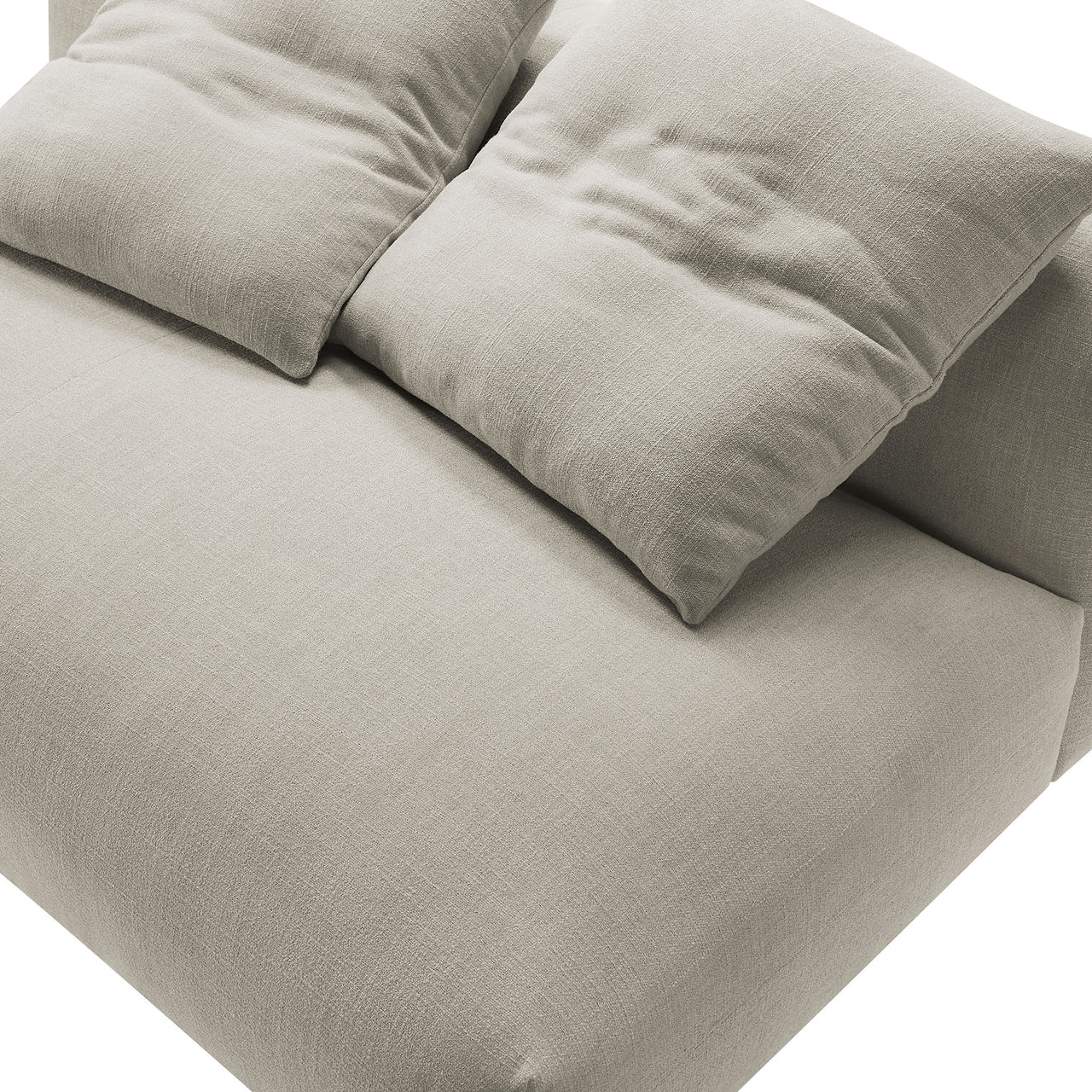 Leisure Fabric Armless Loveseat | Modular Sectional Component, Linen