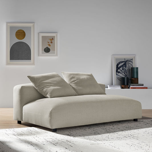 Leisure Fabric Armless Loveseat | Modular Sectional Component, Linen