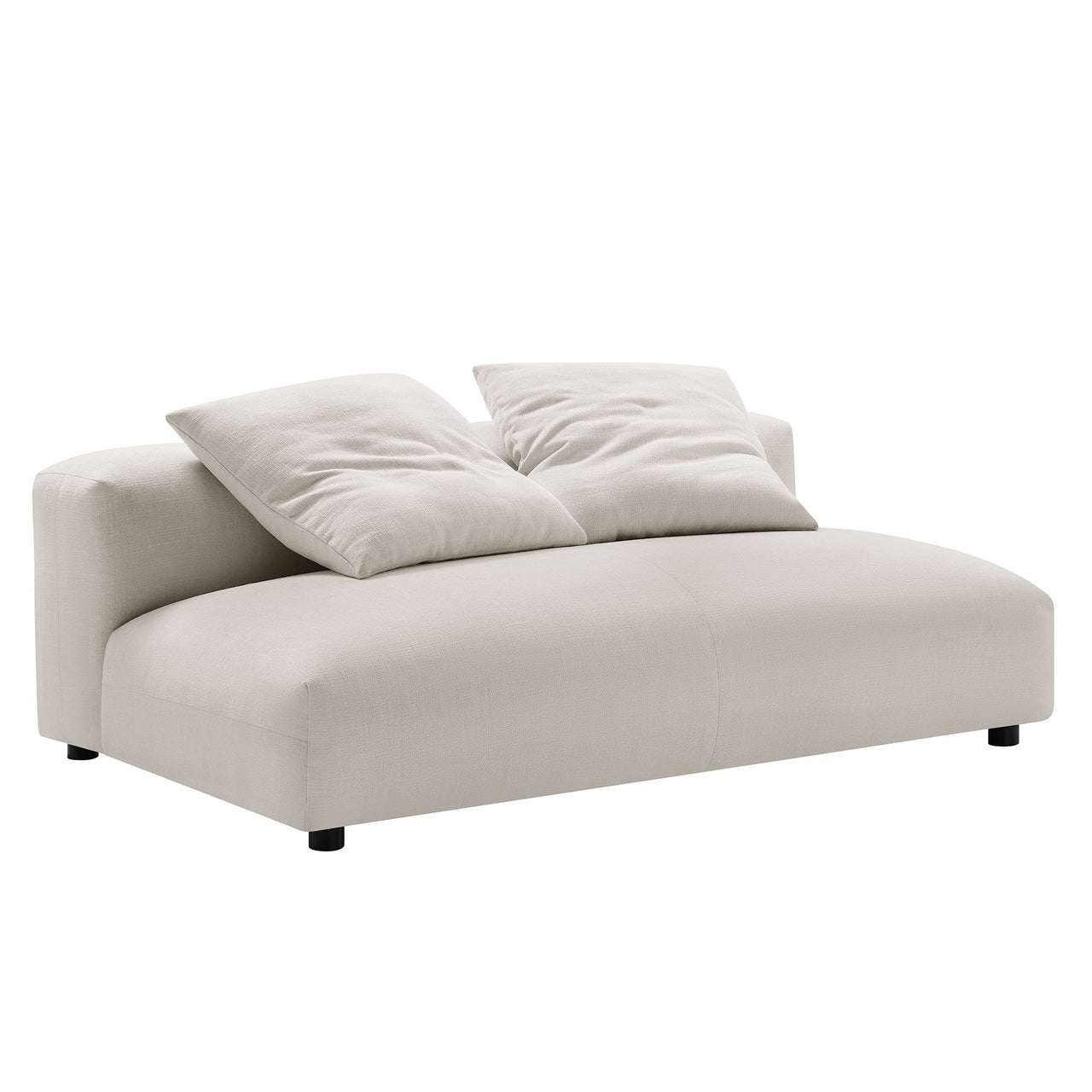 Leisure 4-Piece Modular Fabric Sectional with Ottoman, Sand