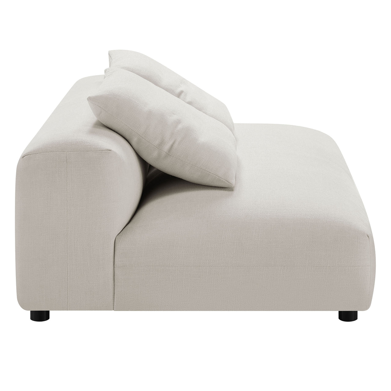 Leisure 4-Piece Modular Fabric Sectional with Ottoman, Sand