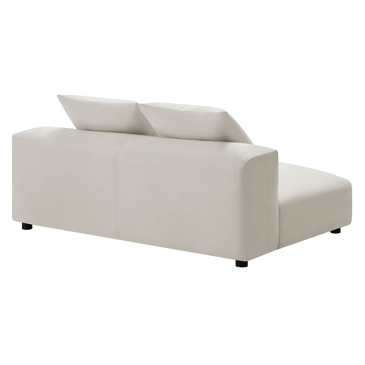 Leisure Fabric Armless Loveseat | Modular Sectional Component, Sand