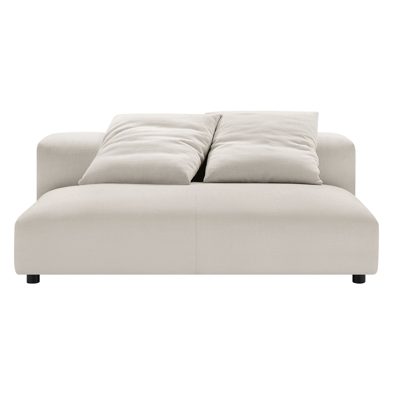 Leisure 2-Piece Modular Fabric Sectional with Chaise, Sand