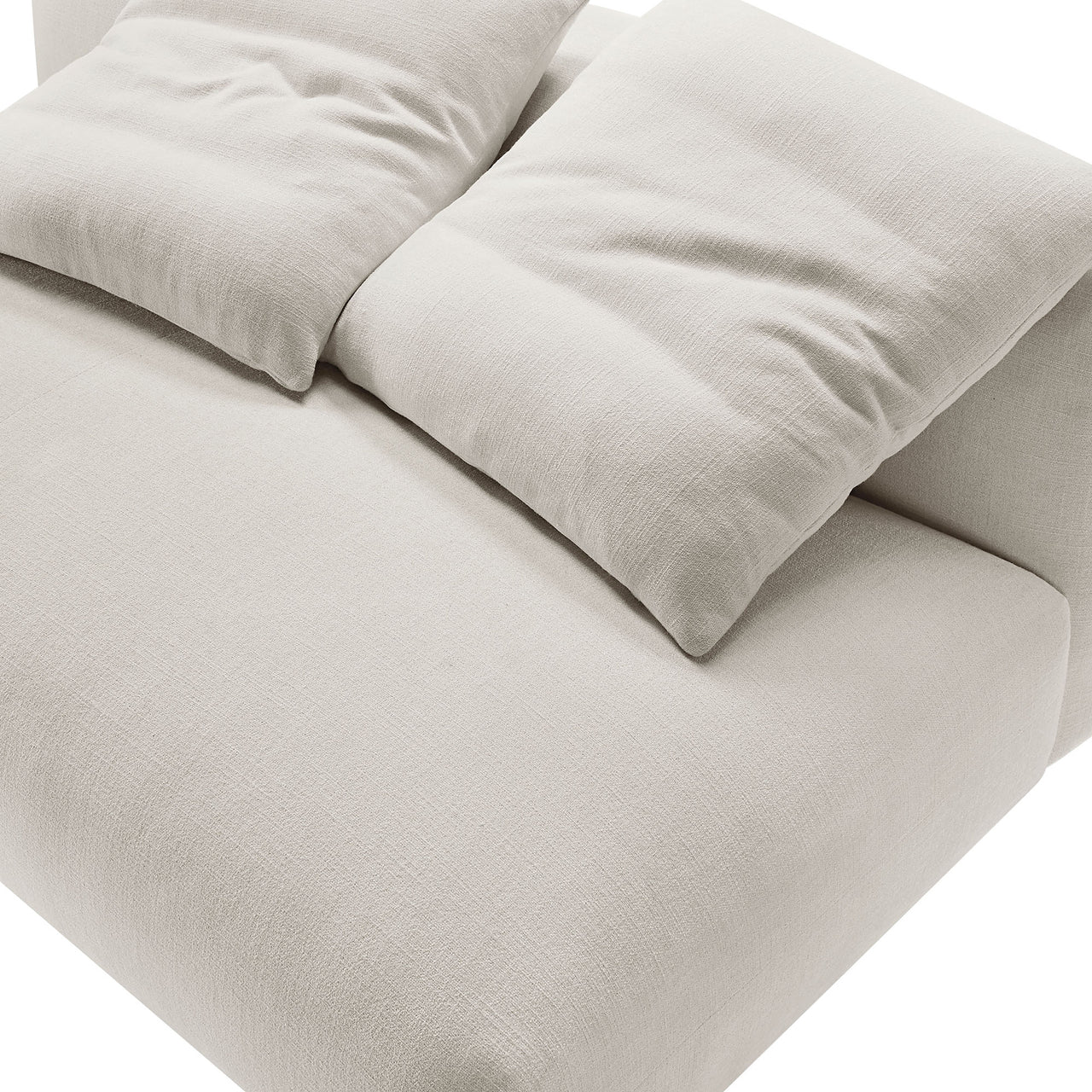 Leisure Fabric Armless Loveseat | Modular Sectional Component, Sand