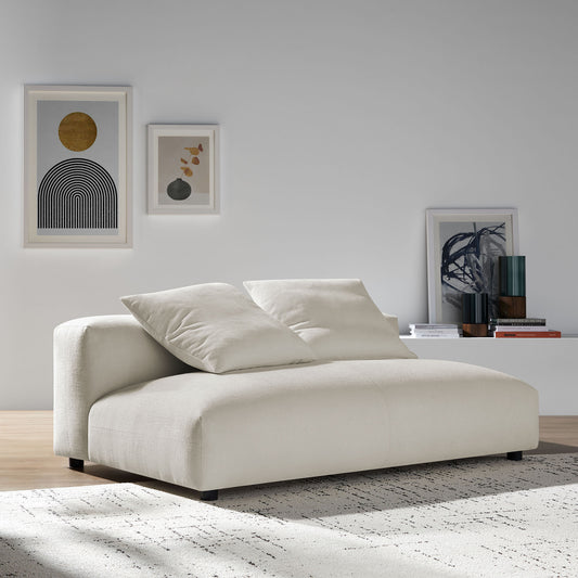 Leisure Fabric Armless Loveseat | Modular Sectional Component, Sand