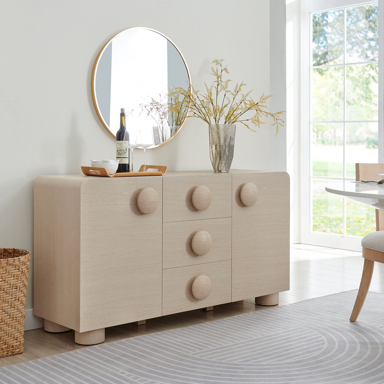 Button Credenza | TV Stand, Cream