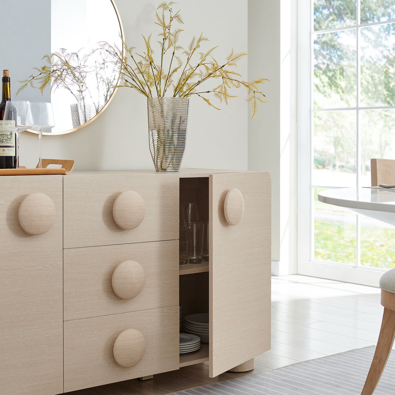 Button Credenza | TV Stand, Cream