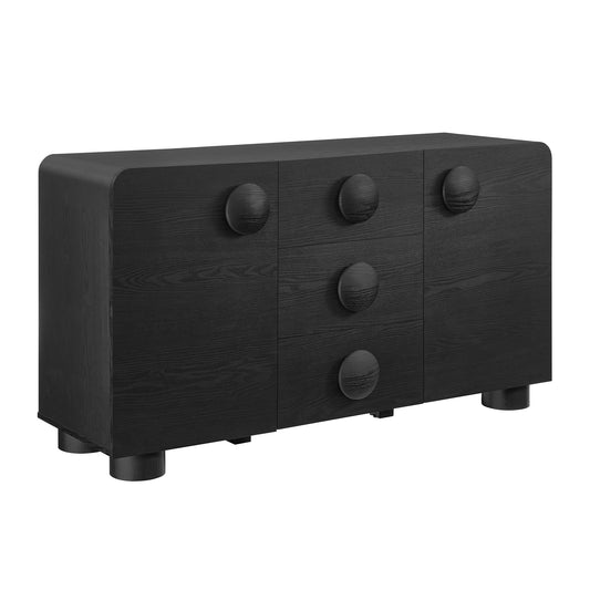 Button Credenza | TV Stand, Black