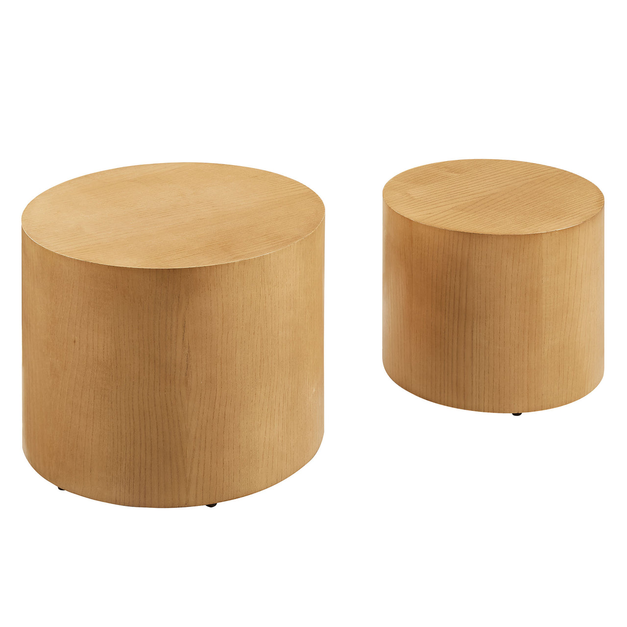 Bremont Nesting Coffee Tables Set of 2, Natural Wood
