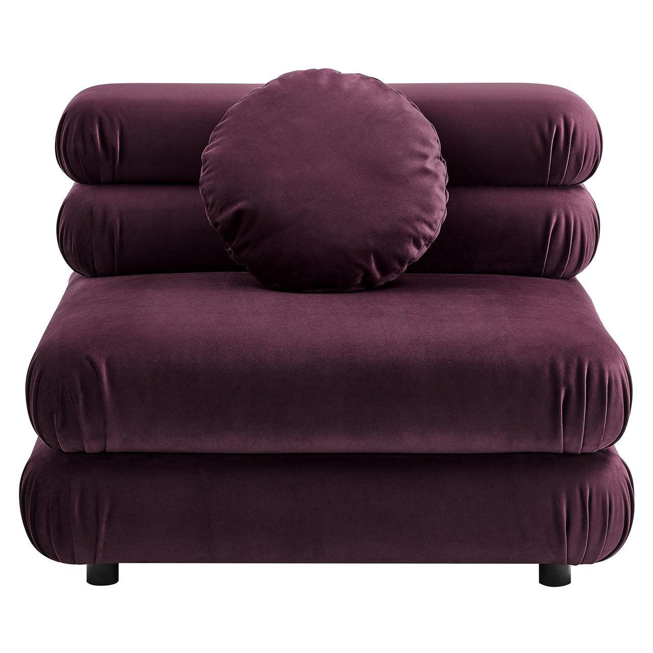 Strata Upholstered Velvet Armless Chair | Modular Sectional Component, Wine
